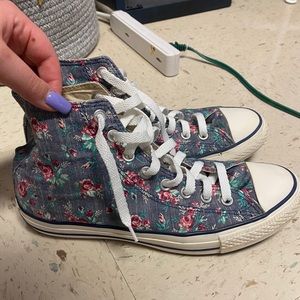 floral high top converse